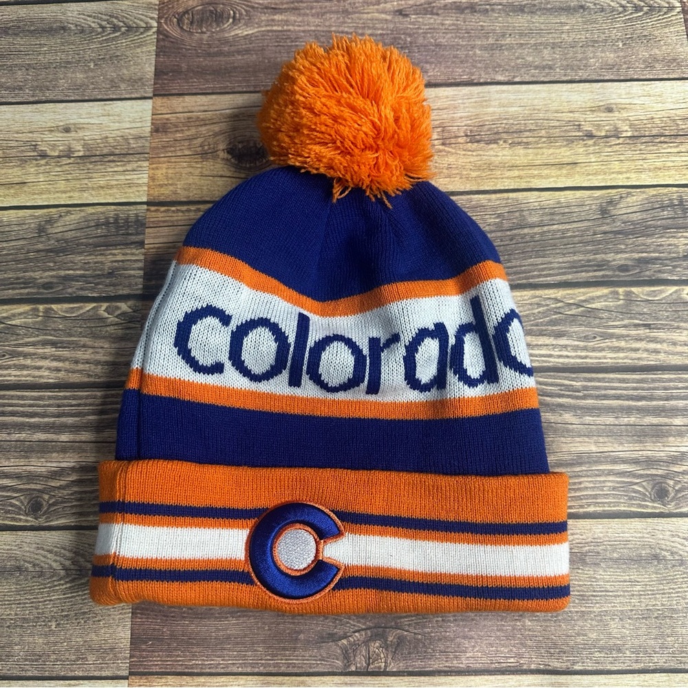 EUC The Limited Colorado Blue and Orange Beanie Size ONE SIZE